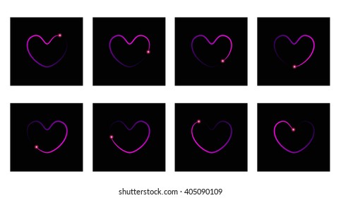 Animation Of Glowing Heart