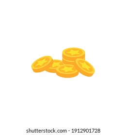 Animation gold coin For video games, a pile of gold coins, money spent on game items, gold for game design, money, coins. Which is a vector illustration