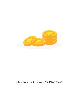 Animation gold coin For video games, a pile of gold coins, money spent on game items, gold for game design, money, coins. Which is a vector illustration