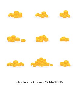 Animation gold coin For video games, a pile of gold coins, money spent on game items, gold for game design, money, coins. Which is a vector illustration