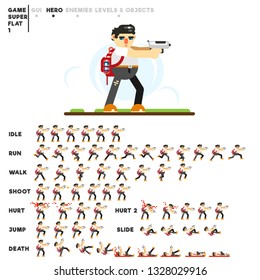 Animation of a guy with a pistol for creating a video game	