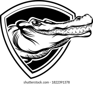 Animation of the head crocodile out of the hole for the tattoo ideas