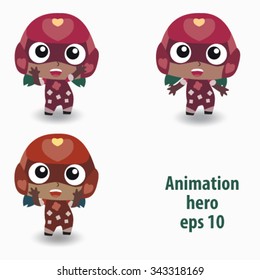 Animation hero: vector illustration