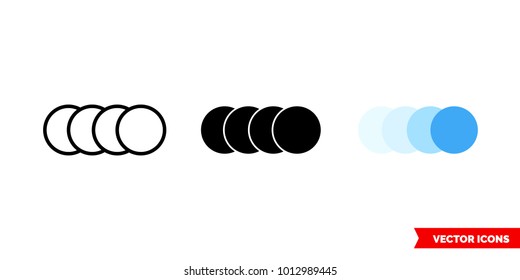 Animation icon of 3 types: color, black and white, outline. Isolated vector sign symbol.