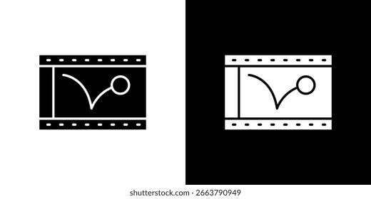 Animationssymbol. schwarze und weiße Linie Icons Pack.