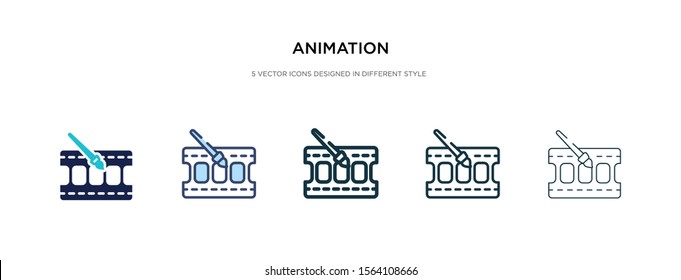 animation icon in different style vector illustration. two colored and black animation vector icons designed in filled, outline, line and stroke style can be used for web, mobile, ui