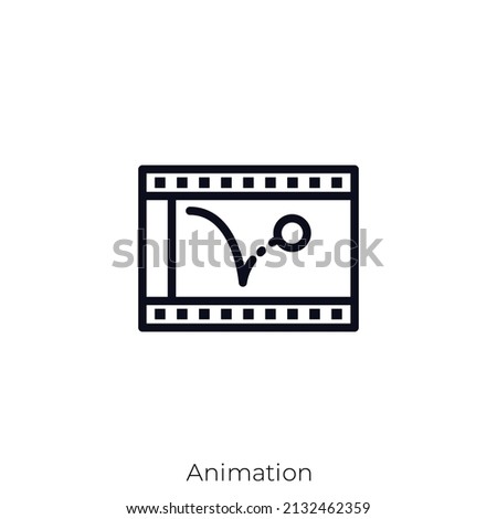 Animation icon. Outline style icon design isolated on white background Foto stock © 