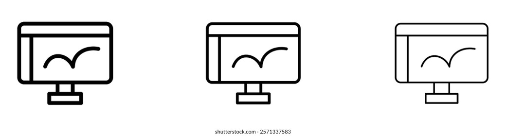 Animation icon in tree different line stroke sizes.