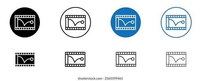 Animation icons in black and blue colors