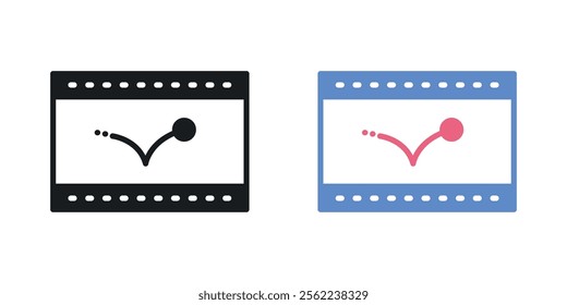 Animation icons in black and colored version