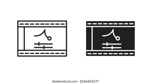 Animation icons in line stroke and flat versions