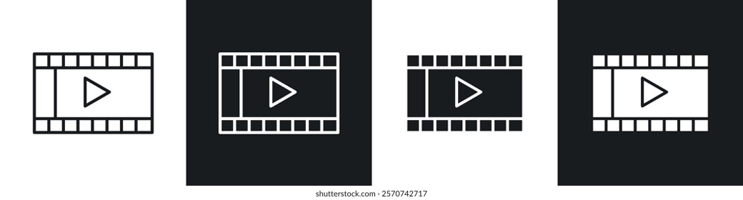 Animation icons in Thin line black color. flat simple vector symbols illustration.