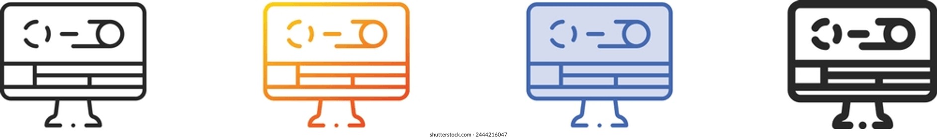 animation icon.Thin Linear, Gradient, Blue Stroke and bold Style Design Isolated On White Background