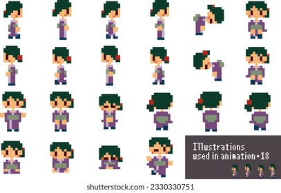 Animation illustration material made with pixel art 18