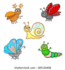 animation insects isolated on a white background