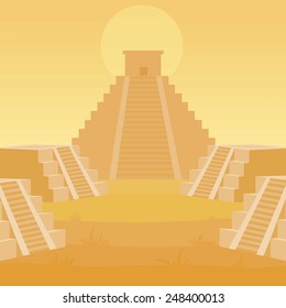 Animation landscape of a pyramid Maya.