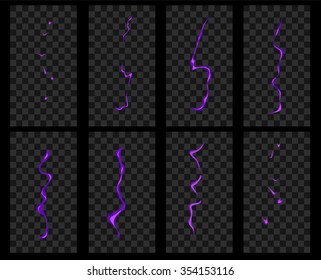 Animation of lightning. Electric discharge current, magical effect.