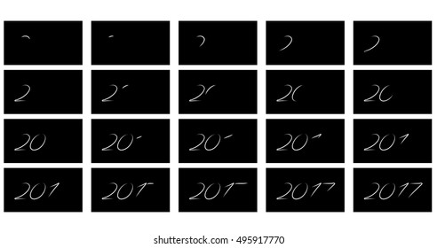 Animation luminous digits 2017. New Year. Effect