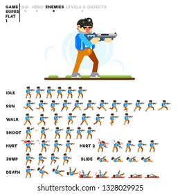 Animation of a man with a shotgun for creating a video game