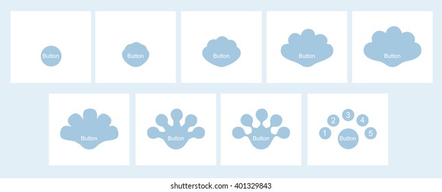 Animation menu button. Storyboard interface elements to the game, the site, the  application.