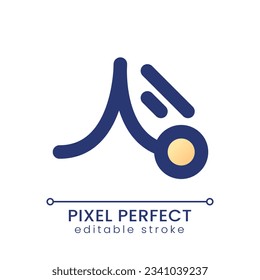 Animation Pixel perfekte Farbverlauf füllen Sie unser Symbol. Erstellen Sie animierte Videos. Mobile Applikationstool. Modernes, bunter Liniensymbol. GUI, UX Design für App, Web. Vektor-isoliertes bearbeitbares RGB-Element
