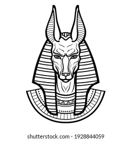 Animation Portrait Ancient Egyptian God Anubis Stock Vector (Royalty Free)  1928844059 | Shutterstock