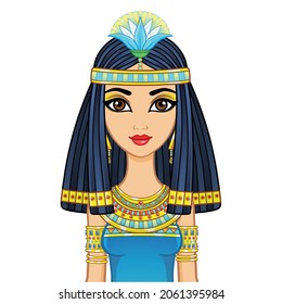 Animation Portrait Egyptian Girl Ancient Clothes Stock Vector (Royalty ...