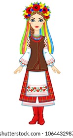 Animation Portrait Young Ukrainian Girl Traditional Stock Vector ...