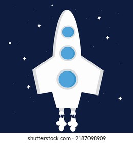 animation rocket with sky and star great for children book,comic and other