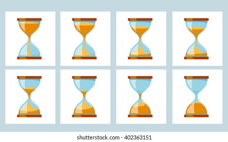 Animation Sand Glass Clock. Hourglass