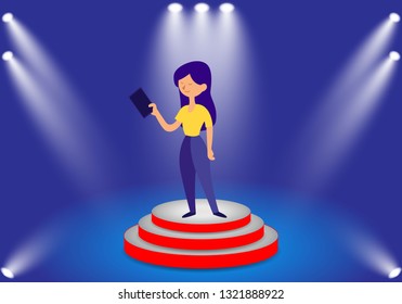 
Animation of a scene of business people colleague for motion graphics. Celebrity on stage with light.