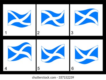 Animation Scottish flag Vector frame.