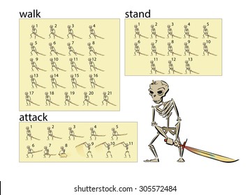 Animation of skeleton warrior