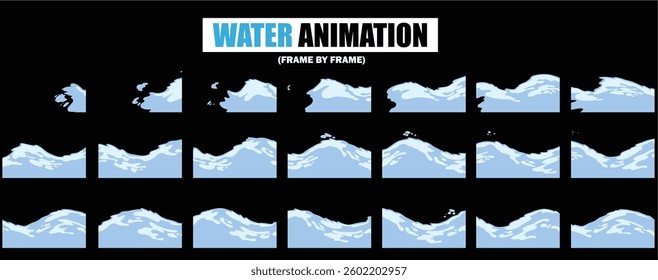 animation sprite sheet of water splash, liquid splashes, dripping water, ripples animation, fountain water fall animation, liquid explosion, sprite sheet of water, splash effect