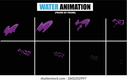 animation sprite sheet of water splash, liquid splashes, dripping water, ripples animation, fountain water fall animation, liquid explosion, sprite sheet of water, splash effect
