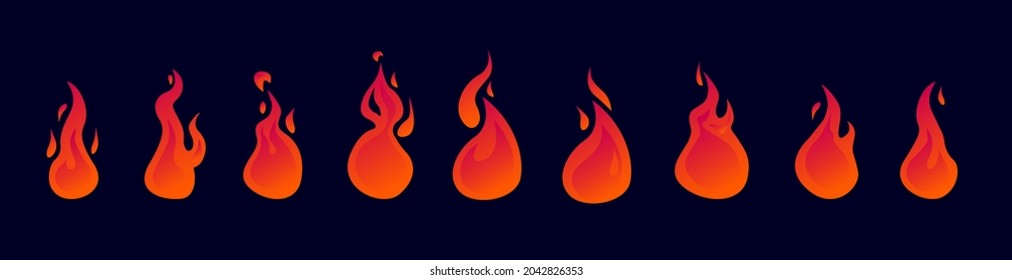Animation sprites. Flat image of fire 