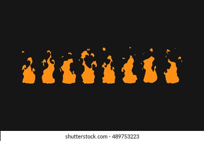 Animation of torch, candle, campfire, fire trap or something else. Sprite sheet for cartoon or game.