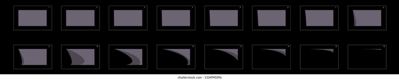 Animation transitions effect. Sprite Sheet of transitions. Ready frame by frame animation for games, cartoon or animation. ash color scene transition effect.  Animation transitions effect – 21.