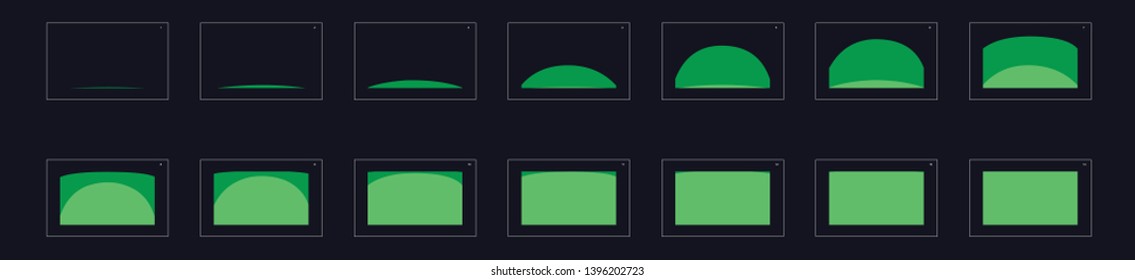 Animation transitions effect. Sprite Sheet of transitions. Ready frame by frame animation for games, cartoon or animation. green color scene transition effect. Animation transitions effect 38