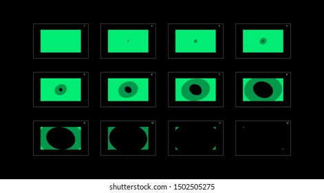 animation transitions effect. Sprite Sheet of transitions. Ready frame by frame animation for games, cartoon or animation. Animation transitions effect 60