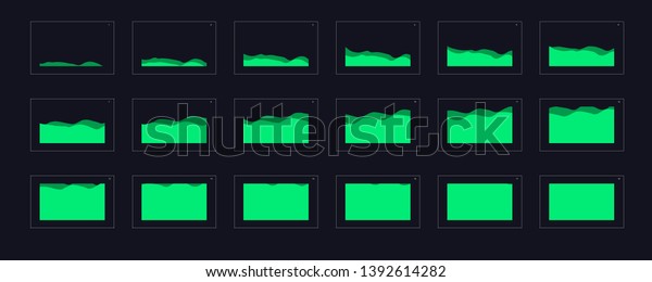 アニメーショントランジションエフェクト 遷移のスプライトシート ゲーム アニメーション アニメーション用のフレーム単位のアニメーションを用意 緑の色のシーン遷移効果 アニメーショントランジションエフェクト32 のベクター画像素材 ロイヤリティフリー