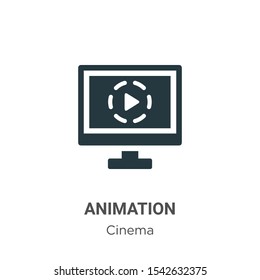 Animation vector icon on white background. Flat vector animation icon symbol sign from modern cinema collection for mobile concept and web apps design.