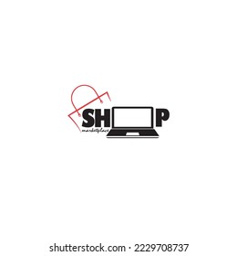ANIMATION VECTOR STICKER LOGO FOR ENTREPRENEURS AND LAPTOP SHOP BUSINESS