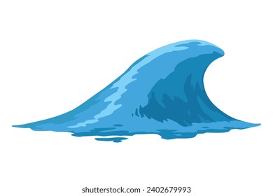 Marco de la ola de agua de animación. salpicadura de agua para la animación y efectos visuales. Ola marina o oceánica con gotas o salpicaduras. Ilustración vectorial de dibujos animados