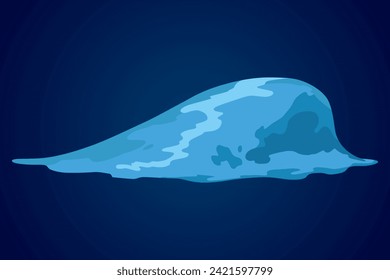 Animation water wave frame. Water splash for animation and visual effects. Sea or ocean wave with drops or splatters. Cartoon vector illustration