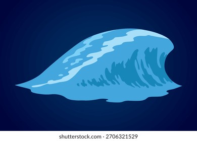 Marco de la onda del agua de la animación. Salpicaduras de agua para animación y efectos visuales. Ola del mar o del océano con gotas o salpicaduras. Ilustración vectorial de dibujos animados