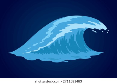 Animation Wasserwelle Rahmen. Wassersplash für Animation und visuelle Effekte. Meer oder Ozean Welle mit Tropfen oder Spritzer. Cartoon, Vektorgrafik