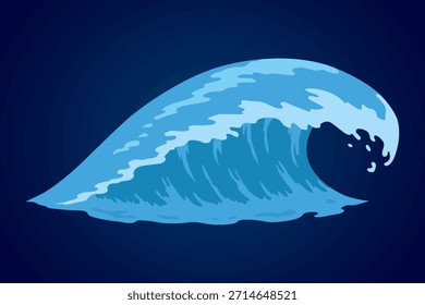 Marco de la onda del agua de la animación. Salpicaduras de agua para animación y efectos visuales. Ola del mar o del océano con gotas o salpicaduras. Ilustración vectorial de dibujos animados