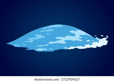 Animation Wasserwelle Rahmen. Wassersplash für Animation und visuelle Effekte. Meer oder Ozean Welle mit Tropfen oder Spritzer. Cartoon, Vektorgrafik