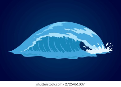 Marco de la onda del agua de la animación. Salpicaduras de agua para animación y efectos visuales. Ola del mar o del océano con gotas o salpicaduras. Ilustración vectorial de dibujos animados